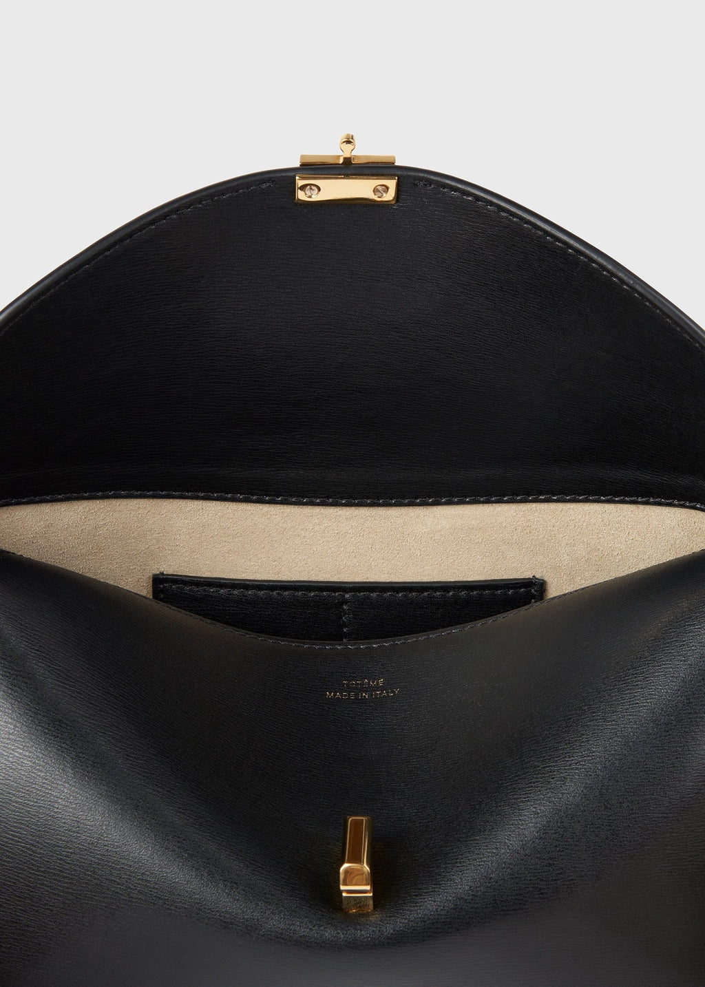 T-lock leather clutch black